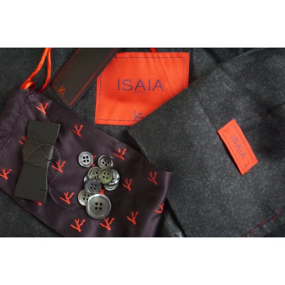 Isaia Pompei 100% Pure Silk Gray Blue Light Sport Coat Jacket 40R BRAND NEW